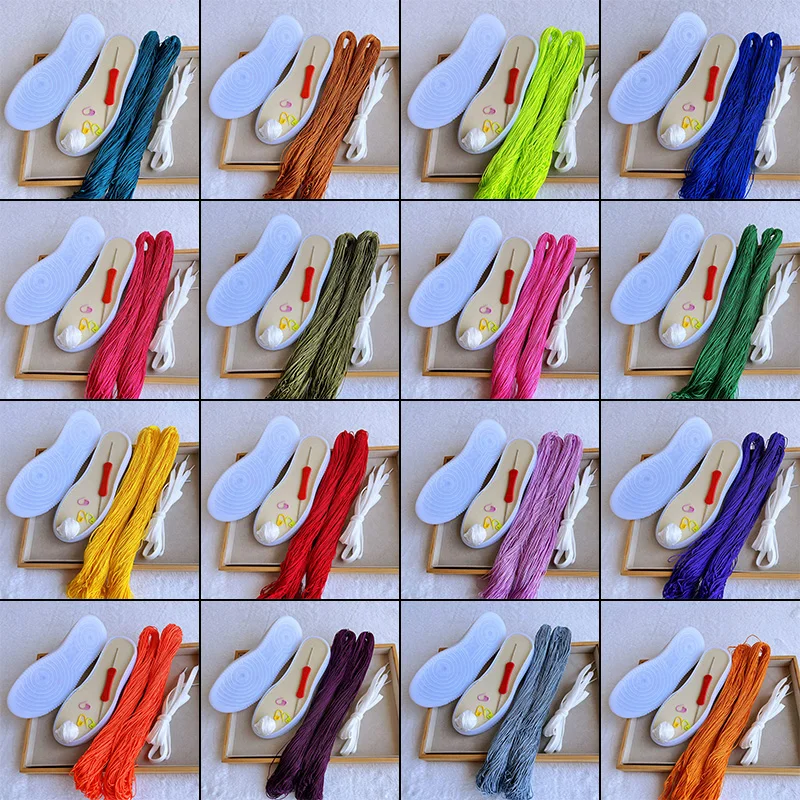 

Anti-kick Soft Oxford Sole+Hollow Line Hand-knitted Slippers Hand-woven Summer Sneakers Hook Soles DIY Shoes Crocheted Material