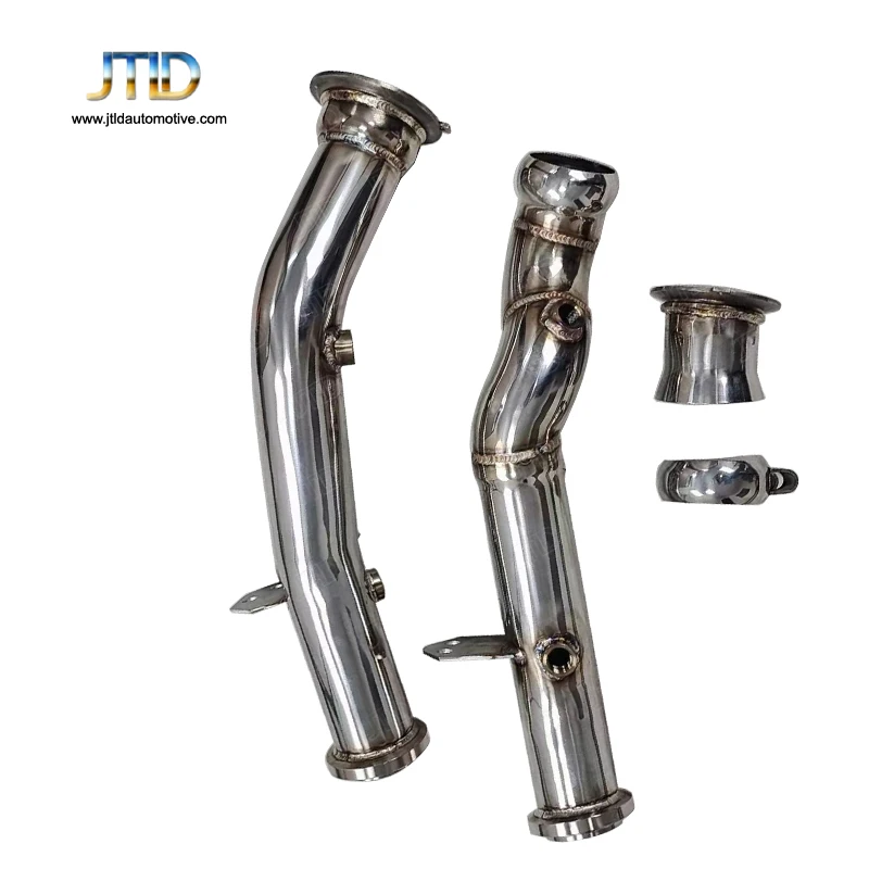 

JTLD SS304 RHD Exhaust Catless Polished downpipes For Benz W205 C43 Pipe Without Heat Shield Car Assecories Escape