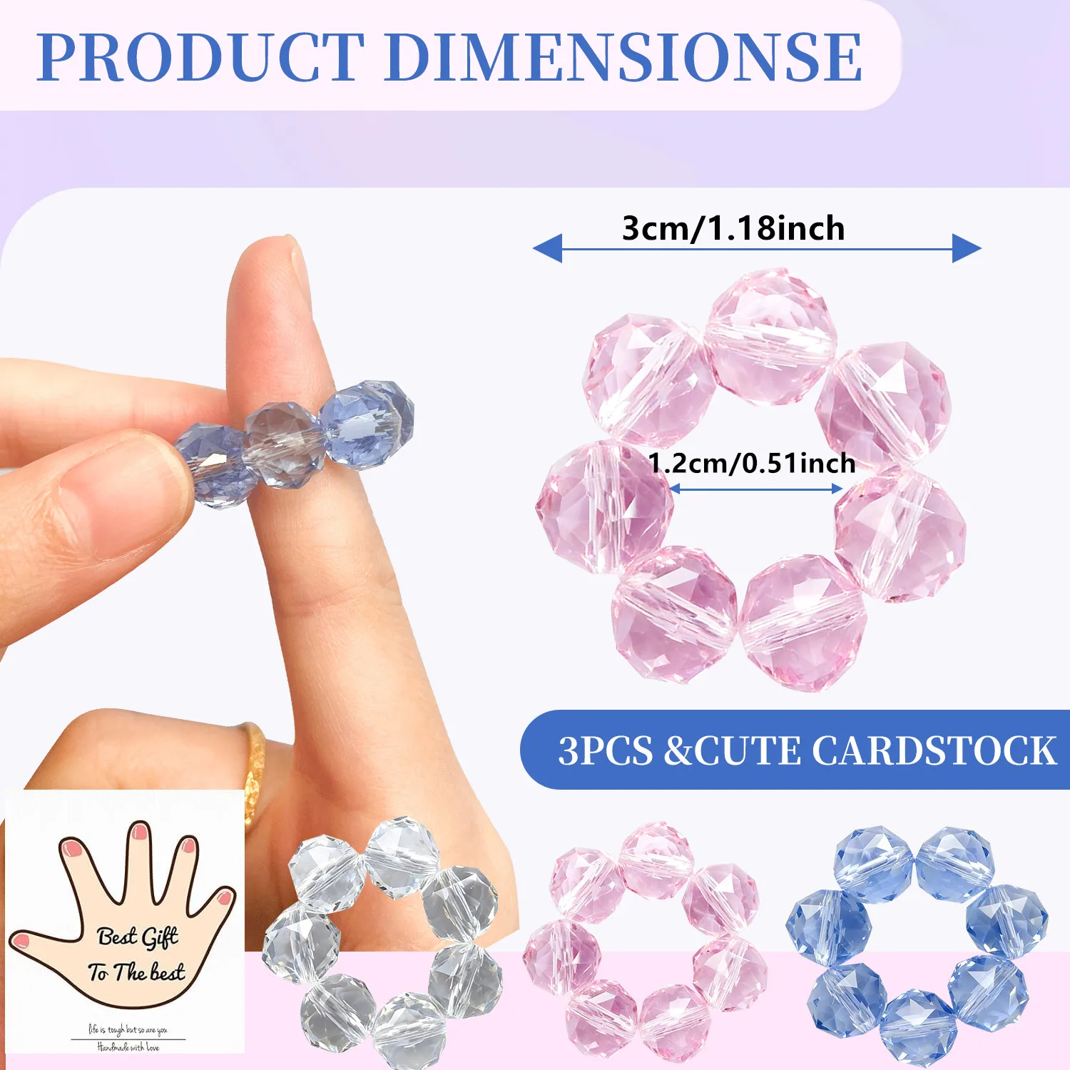Confezione da 6 anelli colorati per agitarsi con perline appuntite, anelli sensoriali per alleviare lo stress, anelli per l'ansia da dito, giocattoli agitati calmanti, anello Massa