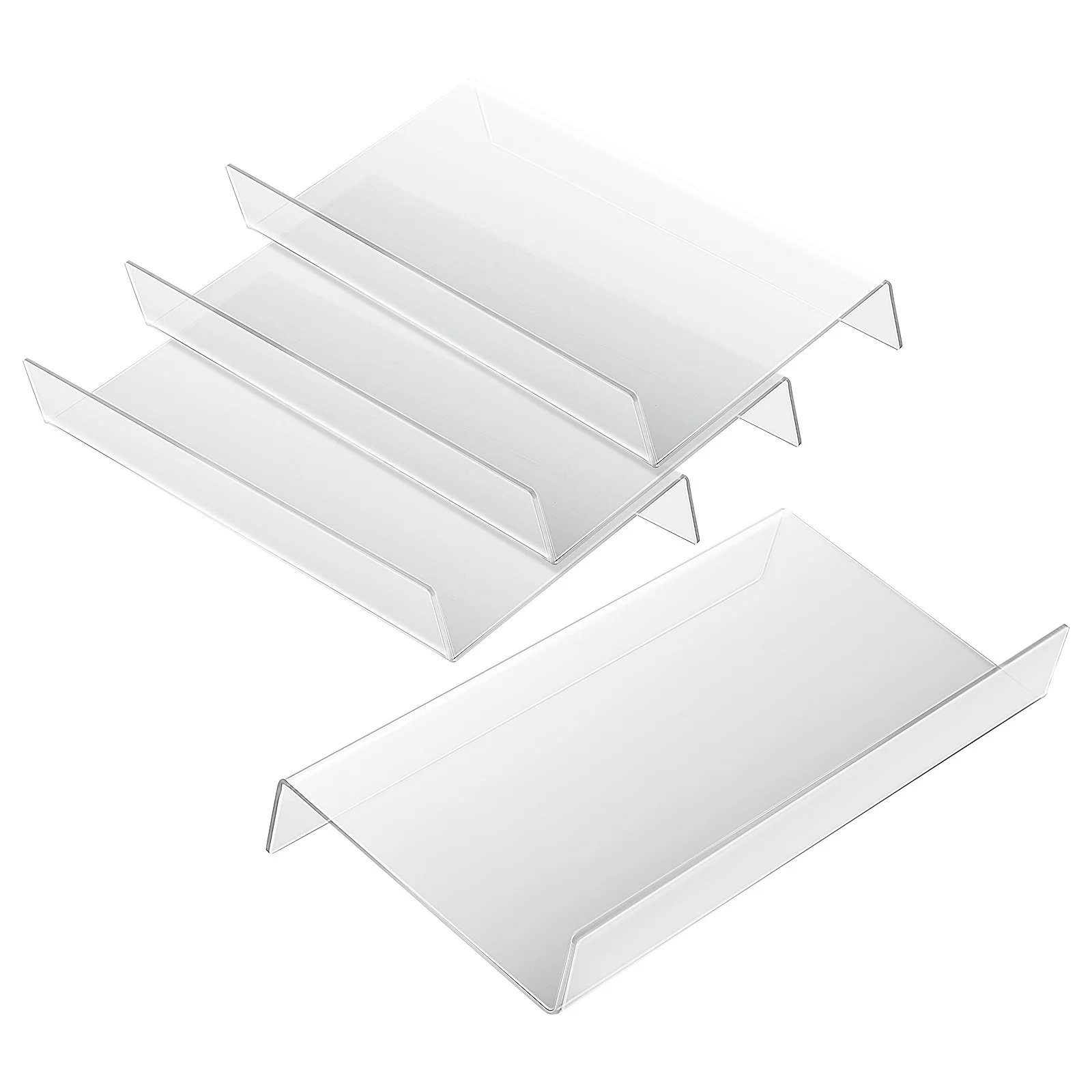 

4Pcs Drawer Spice Organizer Expandable Clear Acrylic Seasoning Rack Adjustable Kitchen Drawer Organizer Tray Insert Space Saving