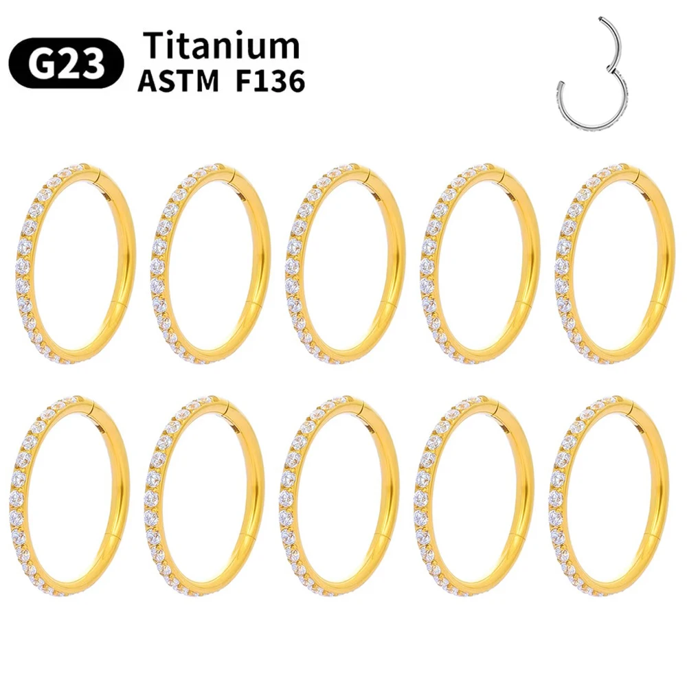 ihera 1/10PCS G23 Titan ASTM F136 Durchbohrt Set Hoop Nase Ring Ohrring Wome Schmuck Nasen Septum Knorpel scharnier Pitch Nase Ring Lippe 5