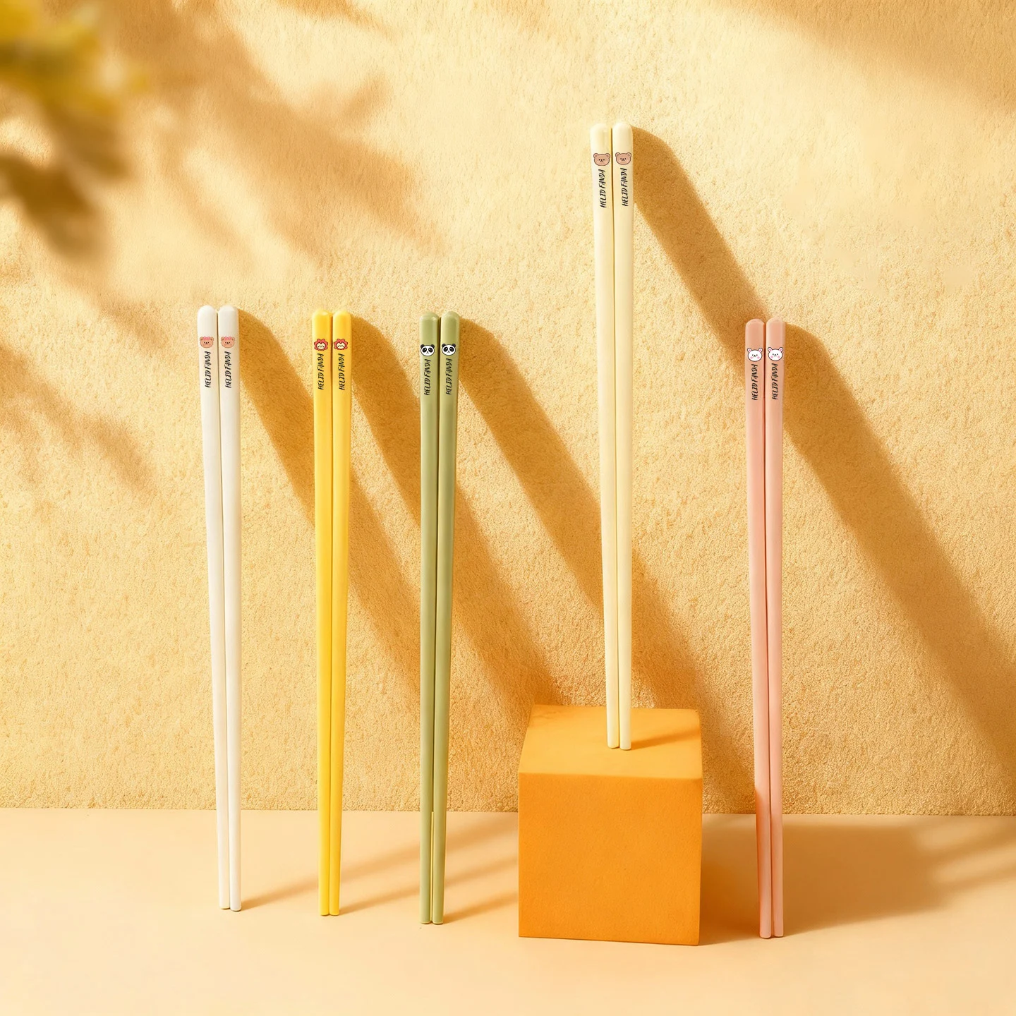 Palillos chinos de cerámica reutilizables, resistentes al calor, antimoho y antideslizantes, palillos para Sushi, vajilla de cocina, 1/5 pares