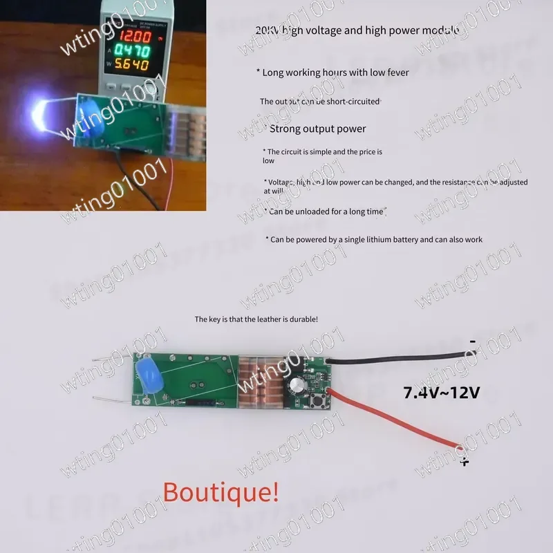 for 20KV High Voltage Arc Generator Boosting Coil 2pcs Short Circuit Resistant High Power Module Stable Operation Durable
