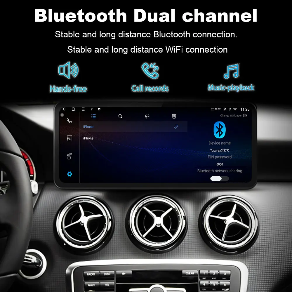 Car Multimedia Wireless Carplay Android 16 AUTO CarPlay 10.33inch 12.3inch Screen For Mercedes Benz B-class W246 W245 2012-2019