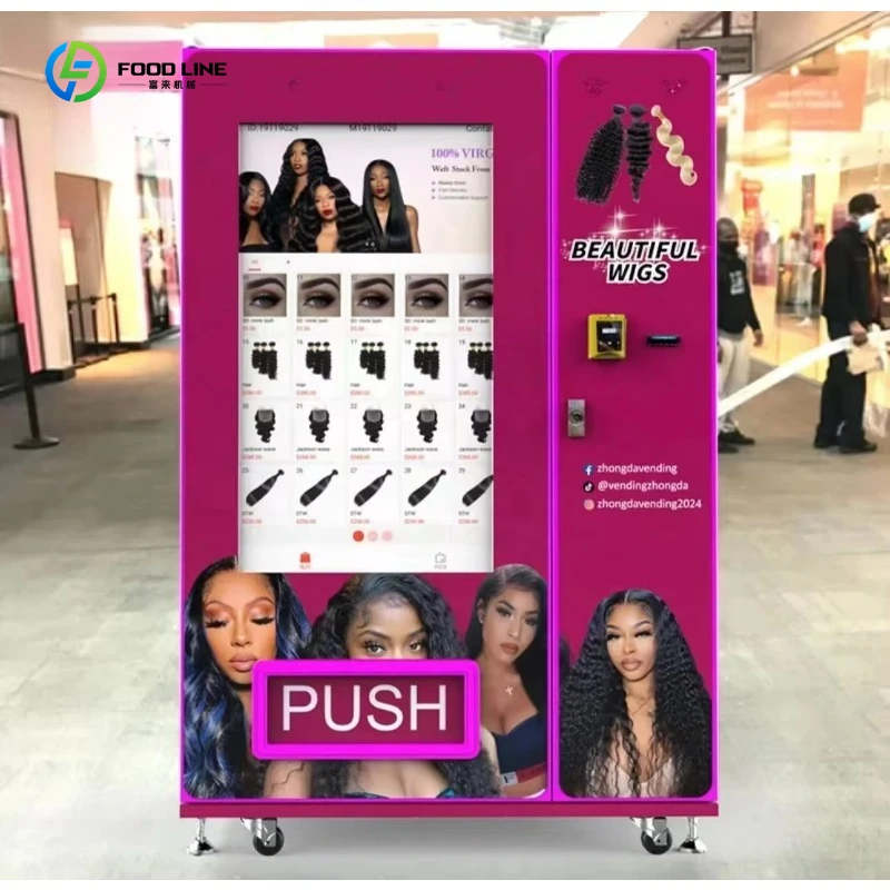 

Room temperature 55-inch touch screen vending machine lip gloss beauty cosmetics vending machine with card reader