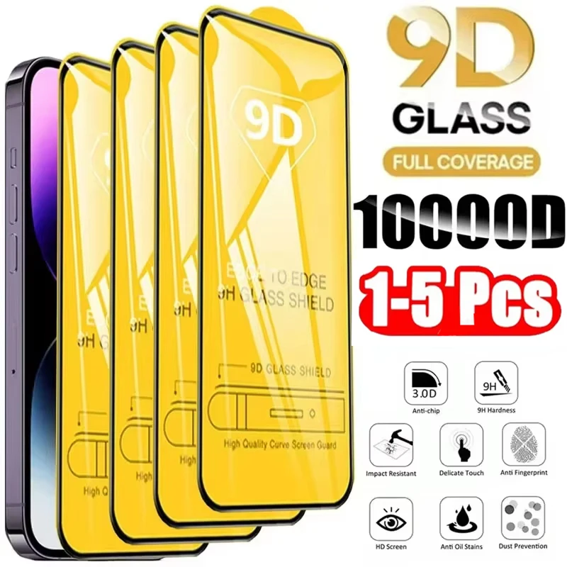 1-5PCS 9D Protective Glass For Xiaomi Poco M7 Pro X6 X7 X4 X3 Pro F6 F7 F5 F3 Pro M6 M5 M4 X4 NFC GT C55 C75 Screen Protector