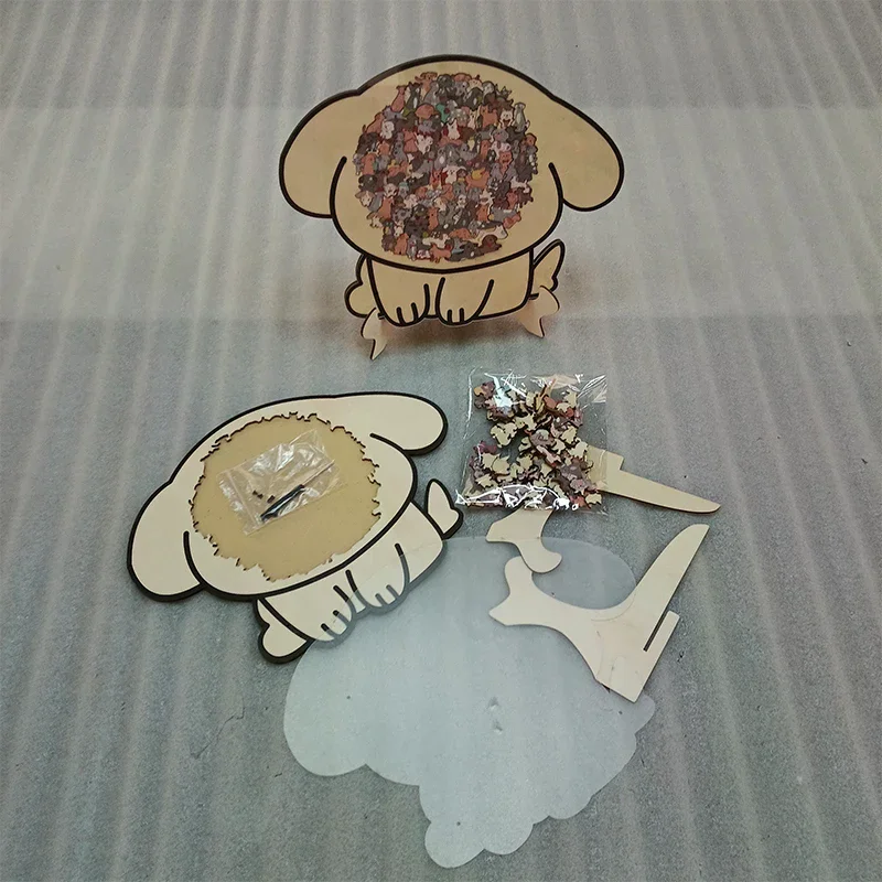 Dog Bear Shaped Puzzle With Animal Shards Wooden Jigsaw Puzzle Unique Irregular Animal Decorations Collectible Gift Challenging