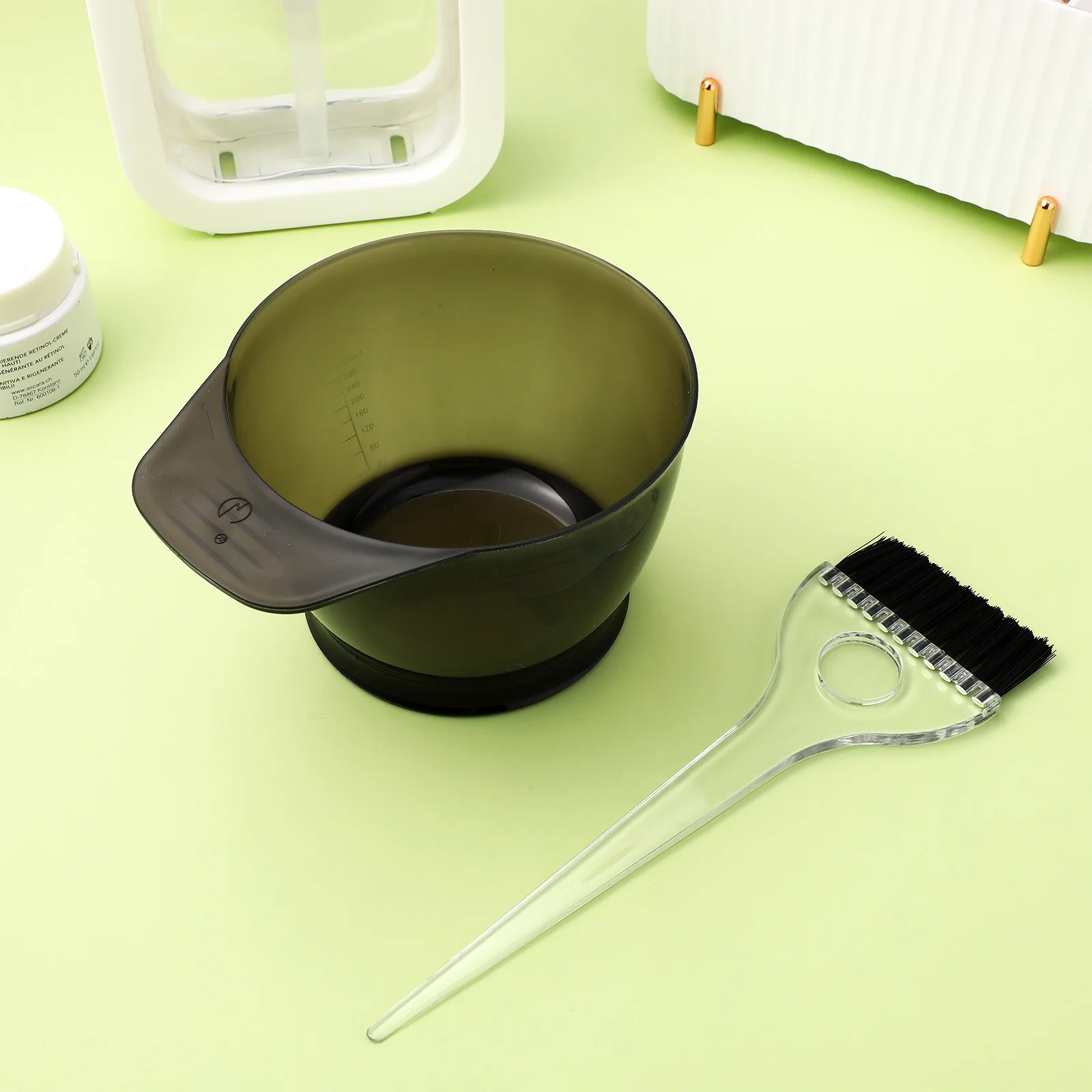 

3PCS Hair Brush Bowl Set Reusable Thickened Salon Home Color Hair Dye Bowl Kit Mixing Tools for Bleach Developer