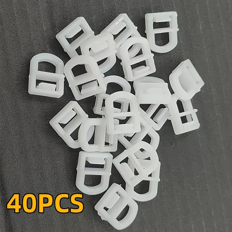 

40pcs Car Curtain Plastic Clasp White Plastic Curtain Hanging Rings Track Slide Bead Walk Bead Plastic Pulley Rv Accessories