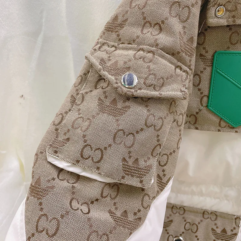 Thicken Down Jacket Winter Women\'s 2024 New Hooded Stitching Graffiti Loose Warm White Duck Puffer Coat