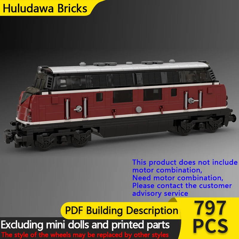 

City Car Model MOC Building Bricks German V200 Diesel Locomotive Modular Technology Children Holiday Gifts Assemble Toys Suit