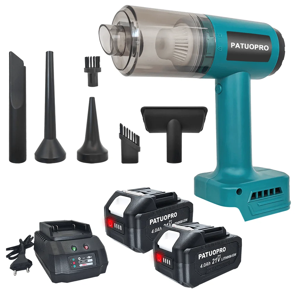 PATUOPRO Brushless Mini Vacuum 2 Speed 2 in 1 Blowing And Suction Rechargeable Cleaning Power Tool For Makita 18V Battery