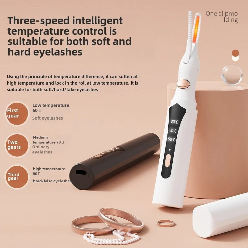 Piegaciglia elettrico riscaldato Dispositivo per arricciare le ciglia a lunga durata Dispositivo per ciglia finte Pettine a clip Strumenti di bellezza per il trucco delle donne
