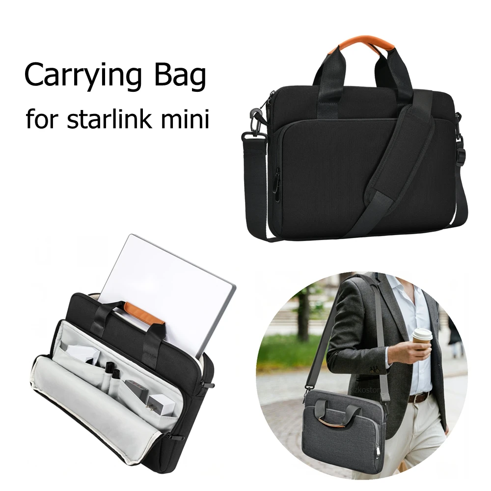 Travel Portable Case for Starlink Mini Carrying Storage Bag with Thickened Cushioning Lining Multifunction Handbag/Shoulder Bag