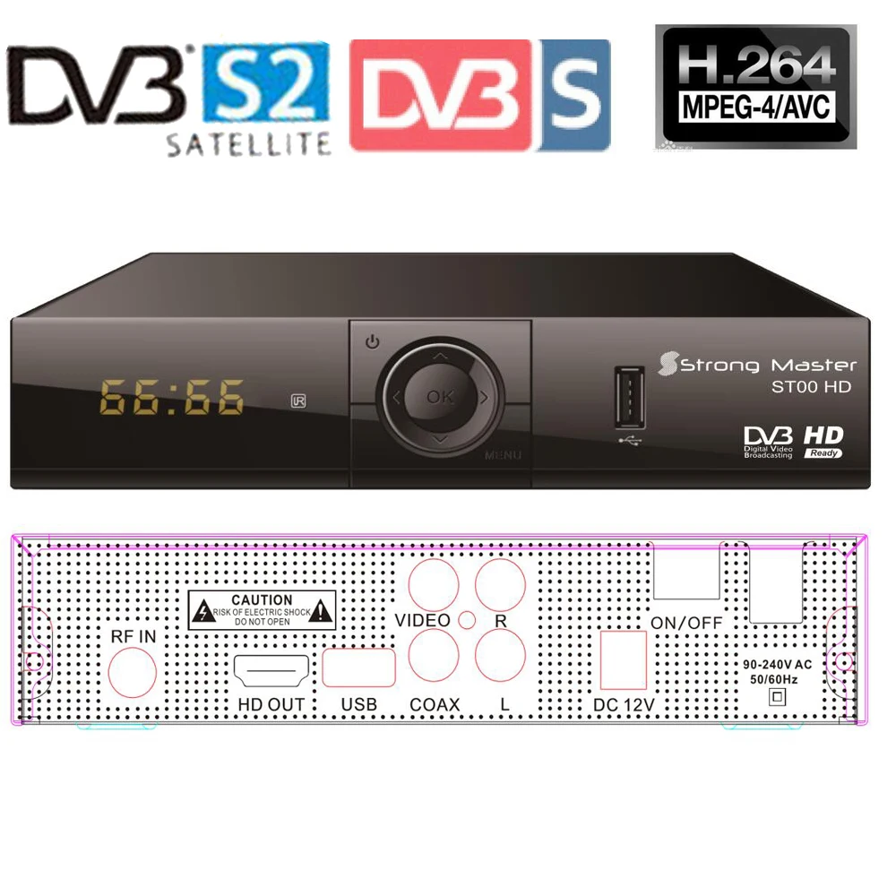 

Dvb S2 Decoder Satellite TV Receiver HD DVB-S2 H.264 Receptor DVB Tuner