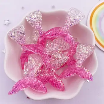 10 יחידות שרף גליטר 3D זנב דג Flatback ריינסטון צלמית אפליקציות DIY זנב בתולת ים Scrapbook קרפט DIY קשת דקור OL772 8 best sales דג תלת-ממדי - №6