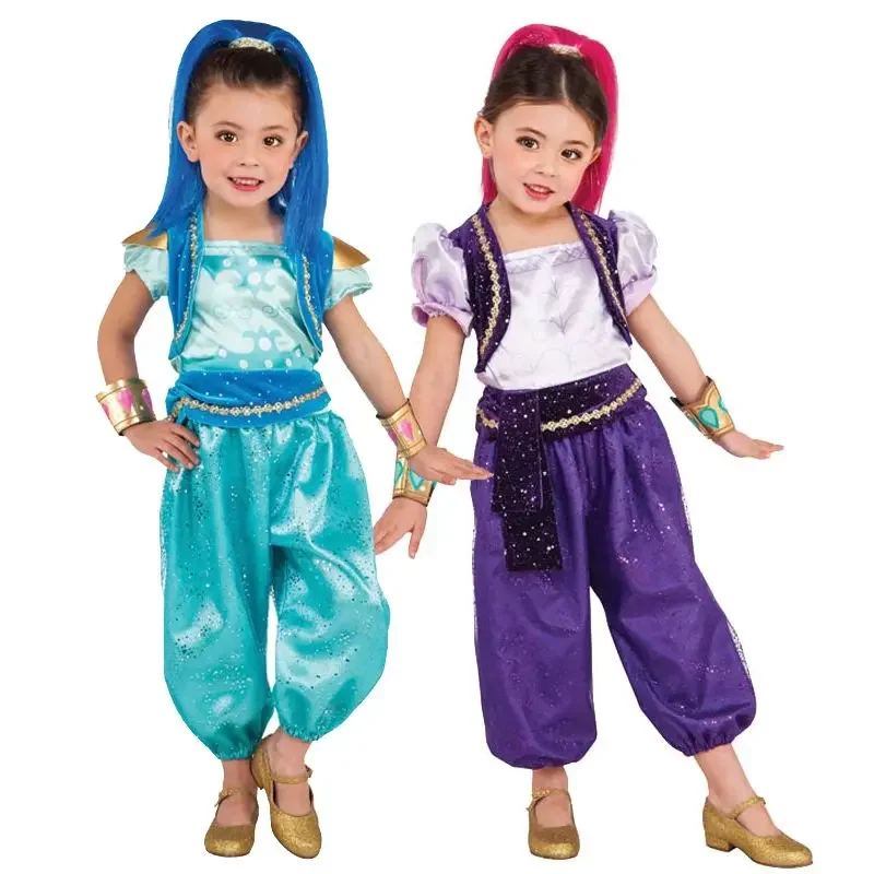 Children's Day Shimmer and Shine Boxed Shimmer Dress Up Set Pre School Costume Cosplay Costumes Girls Outfit Halloween Clothes