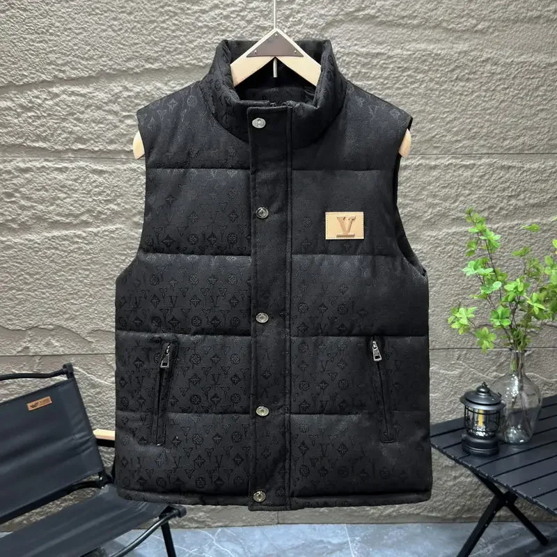 Fashion trendy brand cotton vest men's autumn and winter new dark flower jacket outdoor leisure trend vest cold-proof warm top