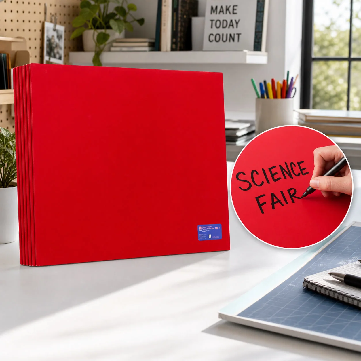 3pcs Primary Heavyweight Poster Board Set, 28in X 22in, Bold Color Signage, School Office, Presentation Supplies