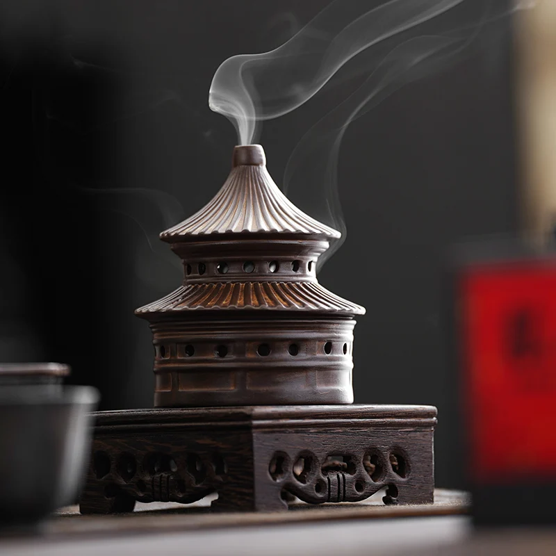 Tray Censer Pagoda Home Indoor Sandalwood Incense Chinese Incense Ceramic Aromatherapy Stove