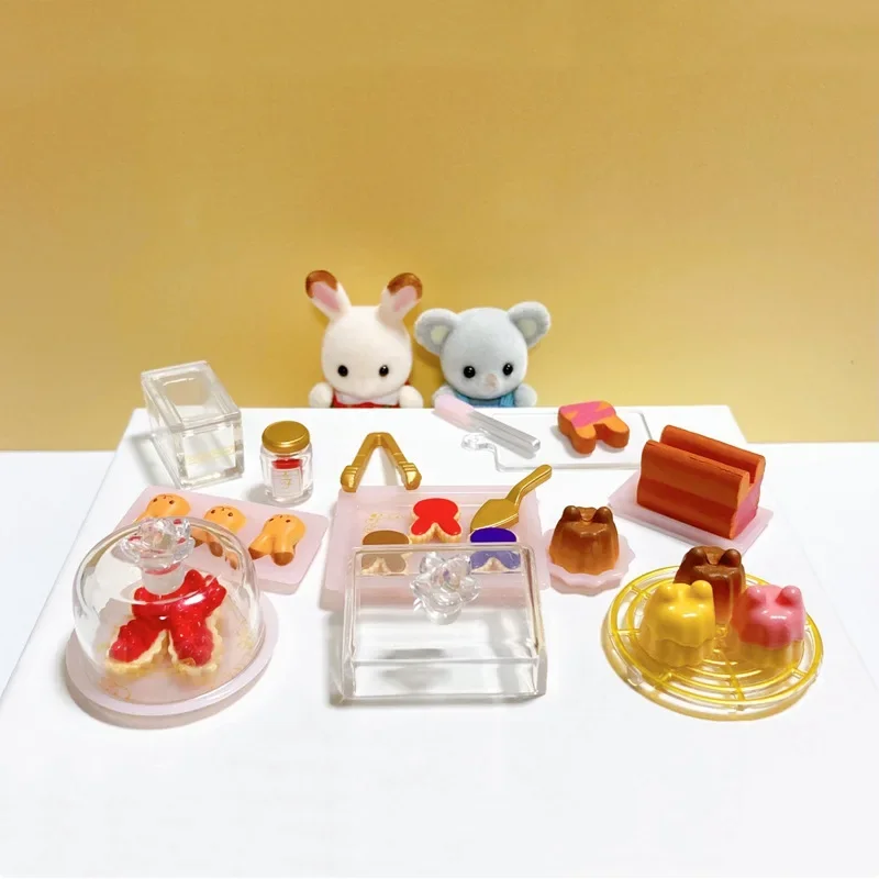 Gashapon Capsule Toys Cute Rabbit Families Cake Shop Baked Desserts Miniature Toy Cookie Model Kids Birthday Gifts