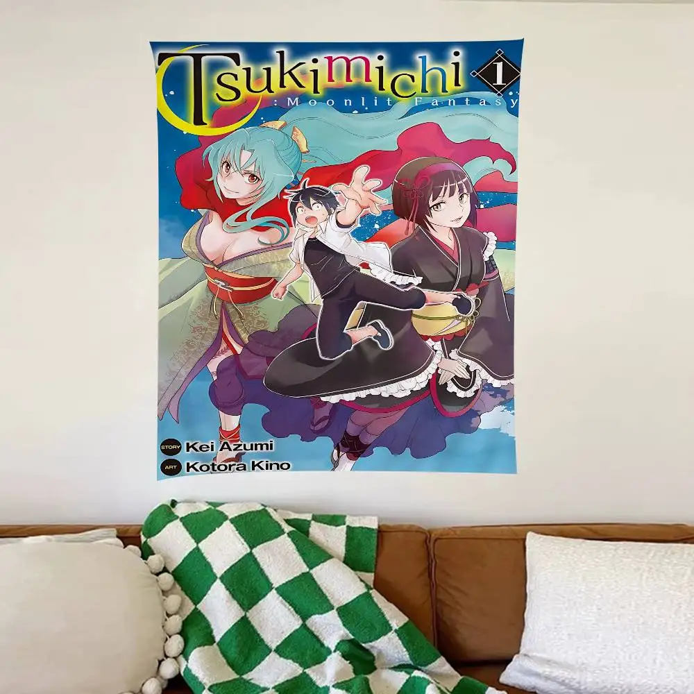 Tsukimichi Moonlit F-Fantasy لتقوم بها بنفسك قماش مزخرف جداري بوهيمي جدار المفروشات ماندالا ديكور المنزل