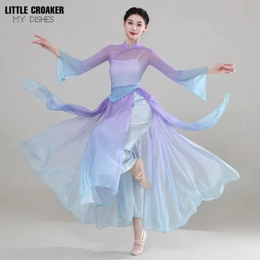 Chinese Traditional Dance Top + Pants Dance Wear Women Classical Dance Costume Antiquity Clothing Hanfu Dresses