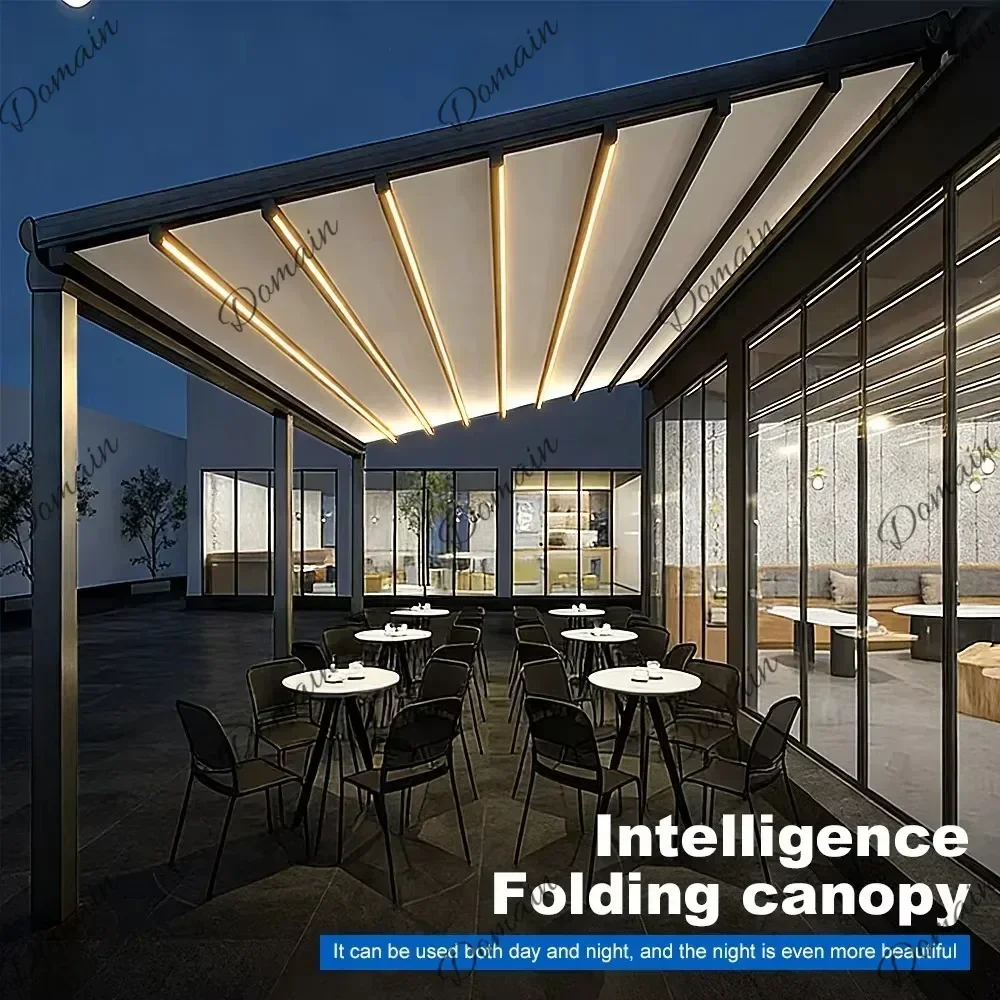 VC Any Size Custom Aluminum Bioclimatic Pergola Compatible With Side Blinds Remote Louvers Water Privacy Outdoor Patio