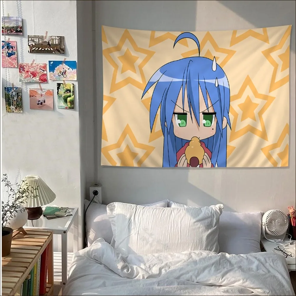 Anime Lucky Star Tapestry Chart Tapestry for Living Room Home Dorm Decor Art Home Decor