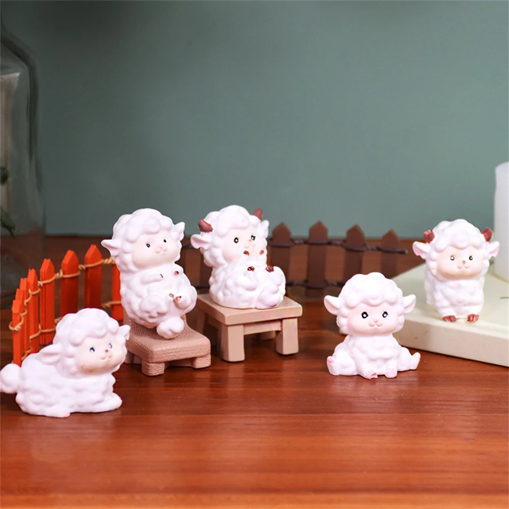 Mini Cartoon Sheep Silicone Mold Food-Grade Silicone Diy Aromatherapy Candles Home Decorative Ornaments Creative Pottery Molds