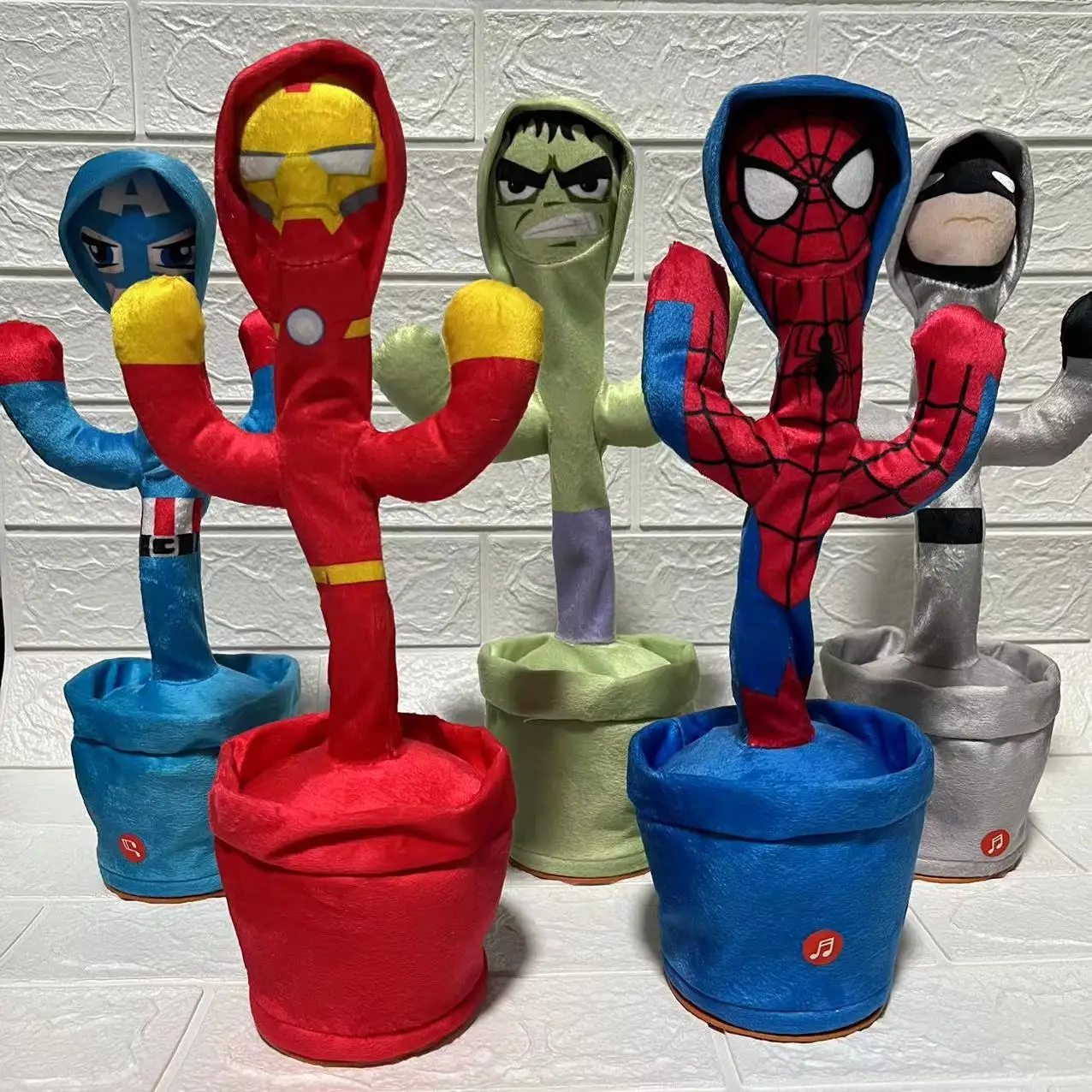 Avengers Spiderman Iron Man Captain America Creative Dancing Cactus Doll Toy Talking Recording Repeating Children Birthday Gift