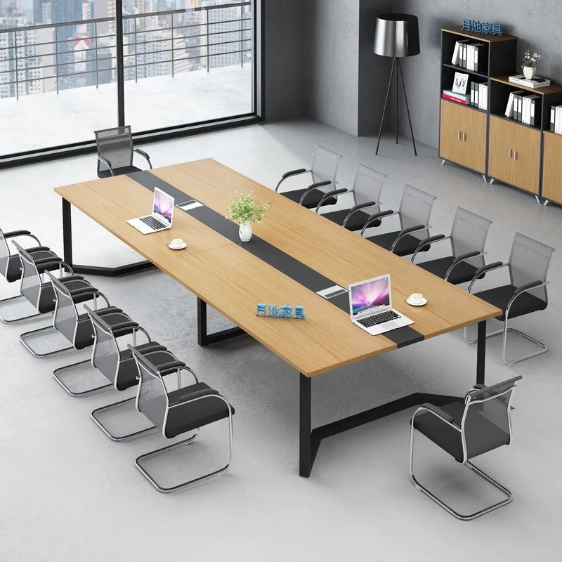 Hotel Office Meeting Table Conference Modern Conference Room Meet Desk Booth  6 Person Chairs