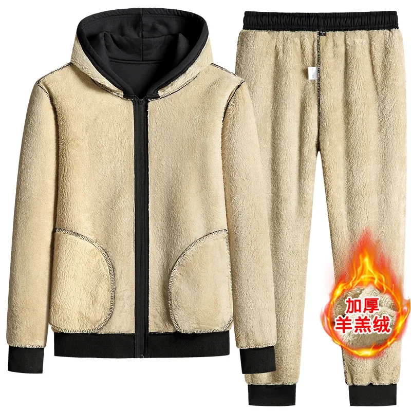 Men Hoodies Tracksuits Sets Sweatshirts+Sweatpants Sportswear New Autumn Winter Fleece Warm Sets Good Quality Male Casual Sets