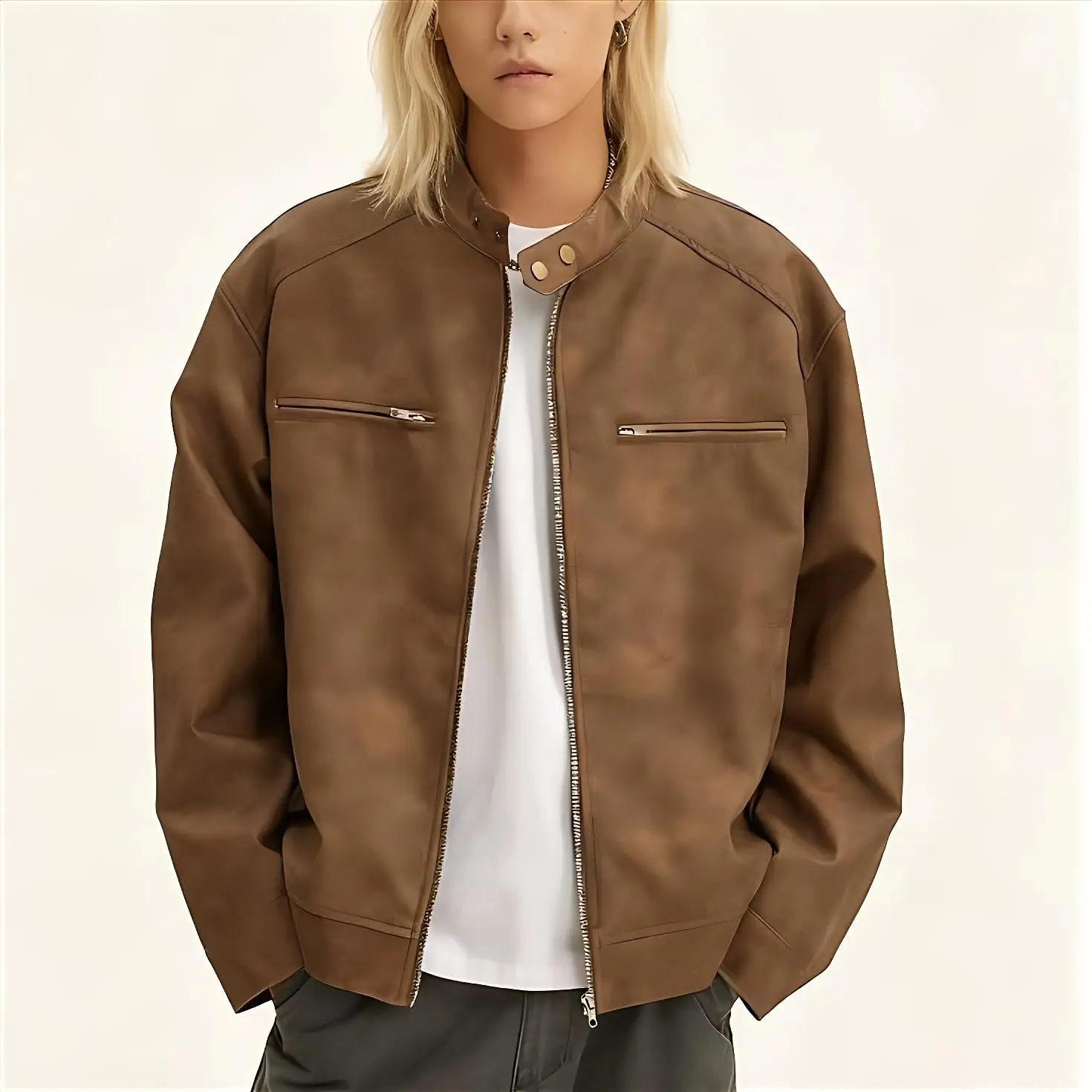 

Bomber Jackets Womens Jacket Girls Autumn-Winter Cashmere Stereoscopic Stand-Collar Button-Embellished Elegant Class OL Simple