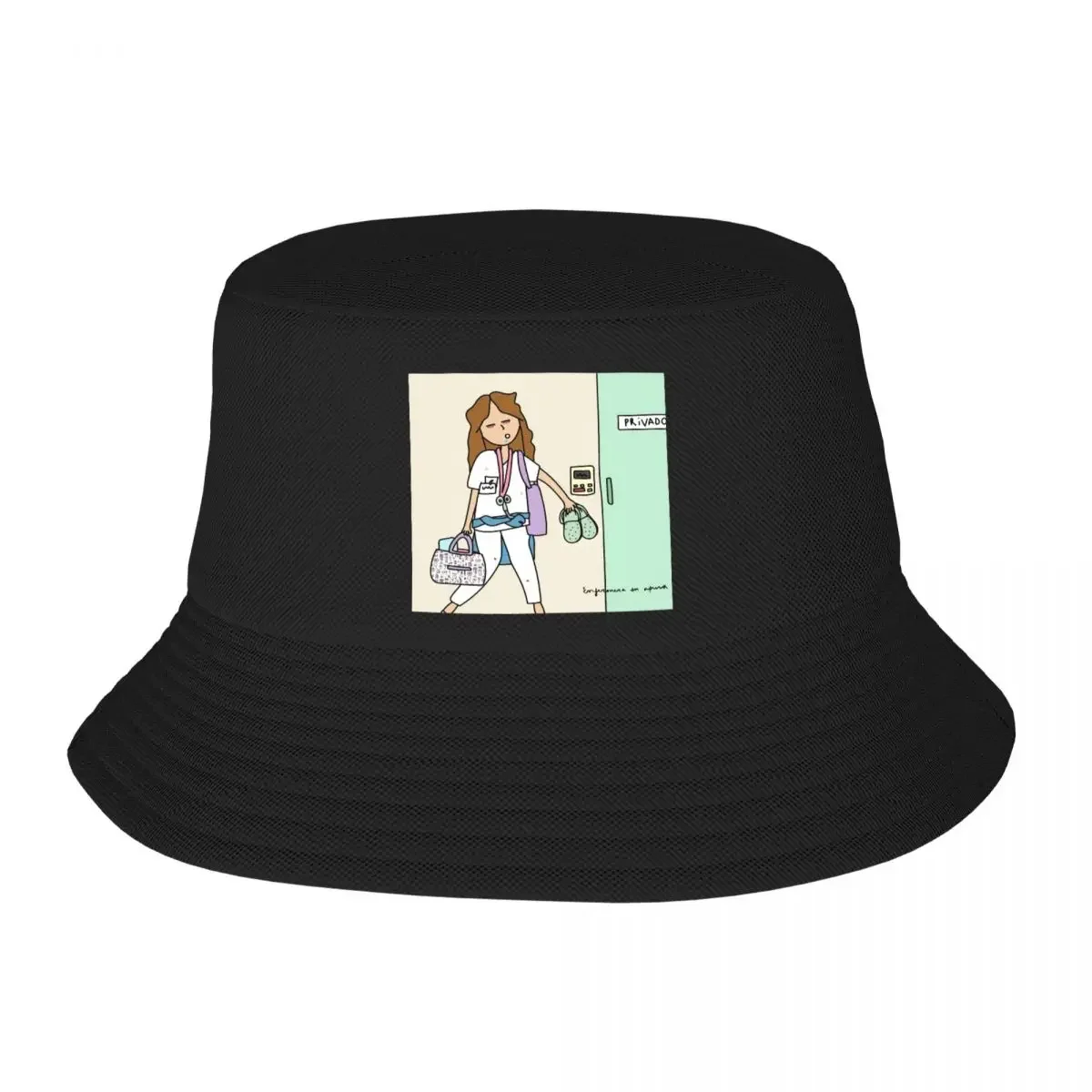 Custom Enfermera En Apuros Doctor Nurse Medical Beach Bucket Hat Women Men Unisex Summer Fisherman Cap