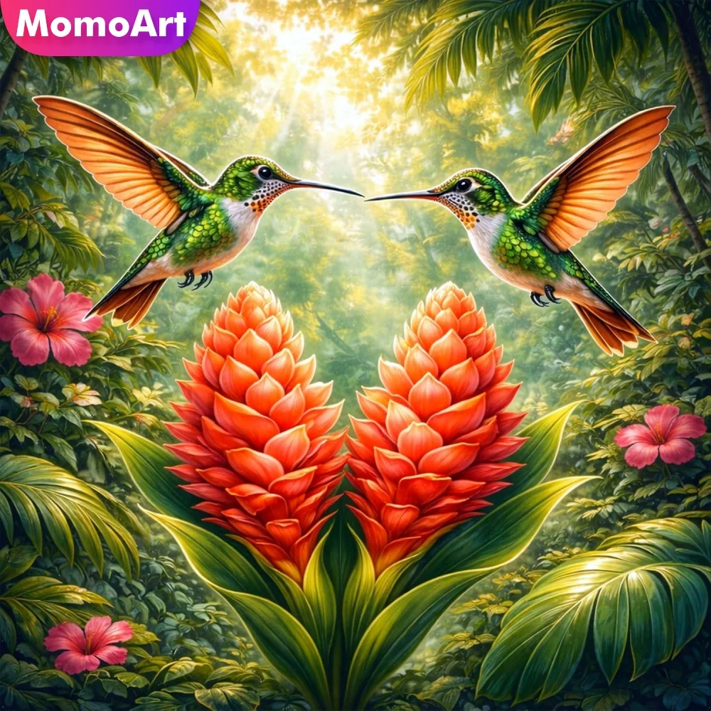 Momoart Diamond Mosaic Bird Animal Cross Stitch Art Painting Floral Pattern For Adults Beginners Embroidery Tree Home Decor