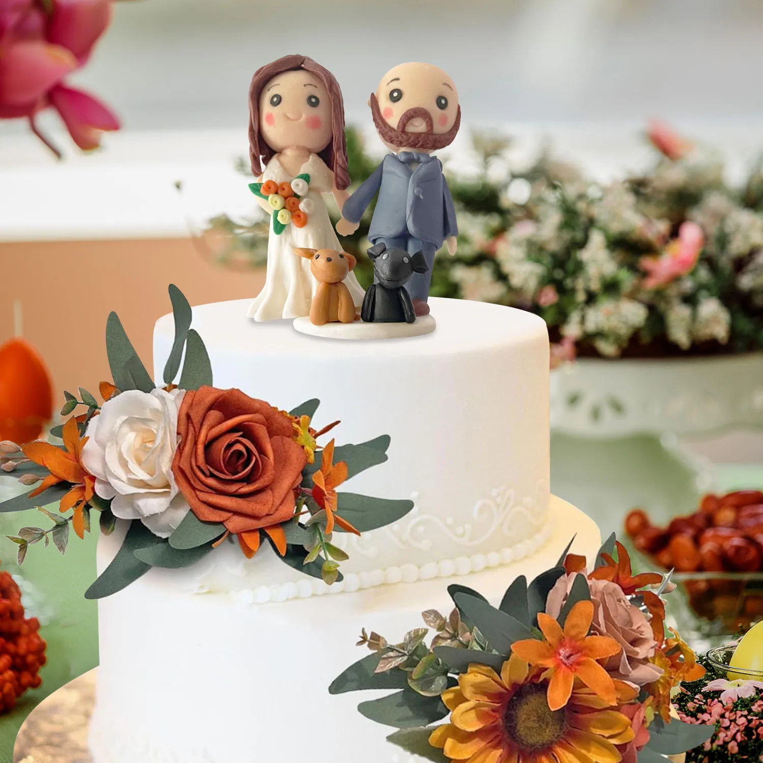 Wedding Cake Doll Fall Decor for Remembrance Wedding Decorations for Tables Groom Birthday Decoration for Girl Couples Pet