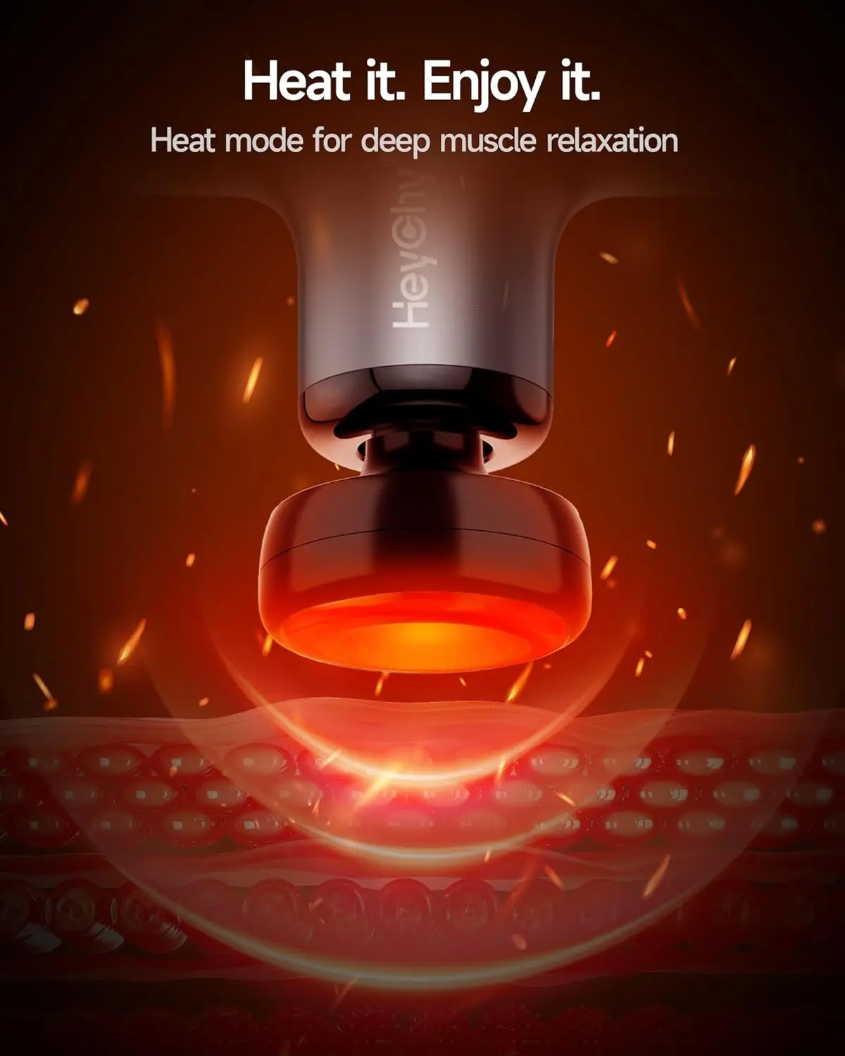 Mini Massage Gun with Heat, Deep Tissue Percussion Muscle Massager, Portable 4 Heads for Athletes view 2