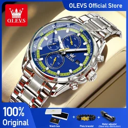 OLEVS-Montre à Quartz Étanche en Acier Inoxydable pour Homme, Chronographe Shoe, Date, Mode Décontractée, Original, Nouveau, 2023