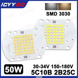 Le perle della lampada SMD3030 ad alta potenza da 50 W ad alta efficienza luminosa vengono utilizzate per l'illuminazione fai-da-te come luci alimentari e lampioni.