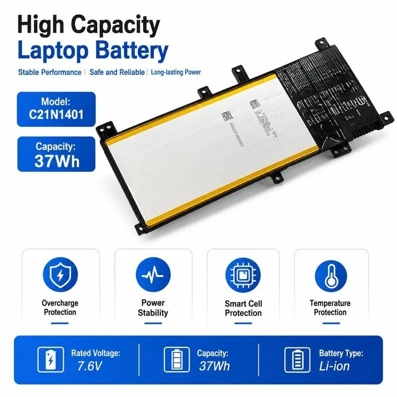 C21N1401 High Capacity Laptop Battery for ASUS X455LA X454L Y483L R455L W419L Notebook Replacement Power Supply