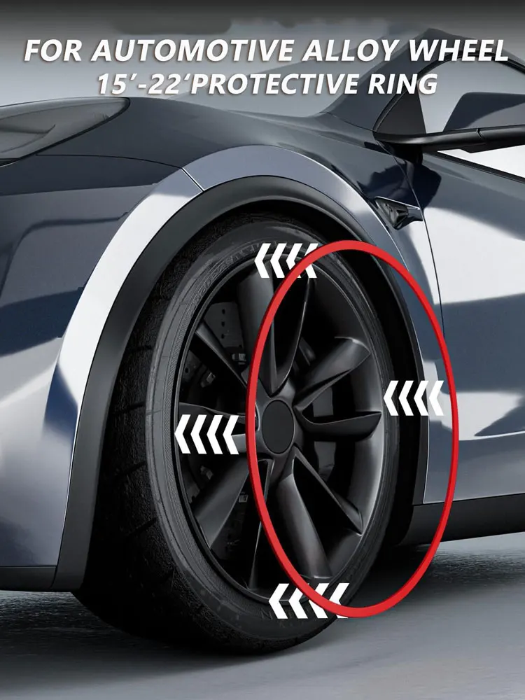 4 Stuks Automotive Lichtmetalen Wiel Protector Ring Anti-Kras Wieldop Patch R15 R16 R17 R18 R19 R20 R21 R22 volledige Velg Cover Accessoires - afbeelding 2