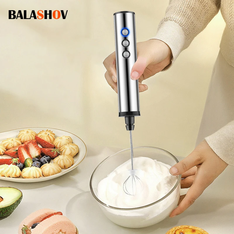 Spieniacz do mleka 3 w 1 Elektryczny blender ręczny z USB Elektryczny mini ekspres do kawy Mikser z trzepaczką do kawy Cappuccino Krem
