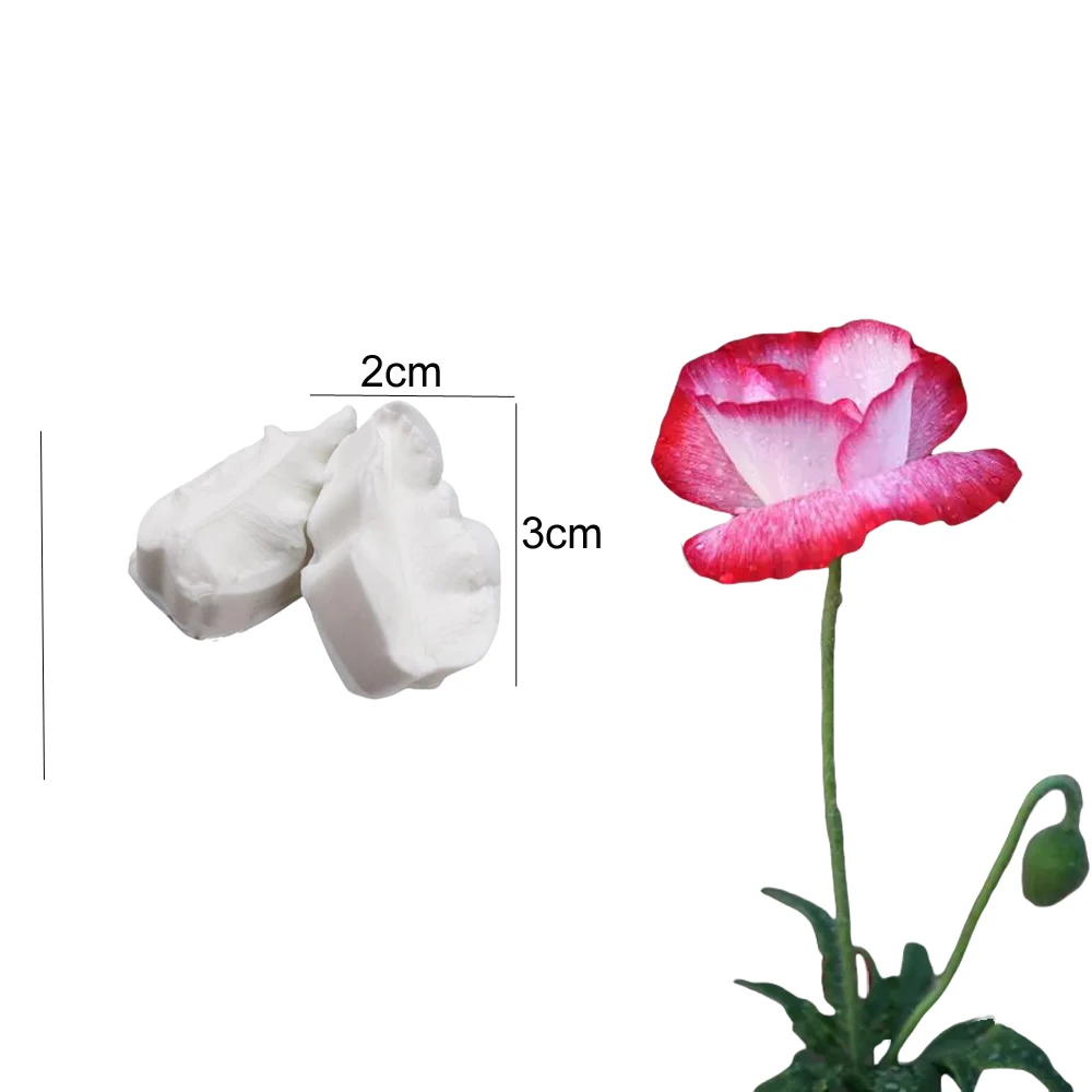 Poppy Flower Leaf Petal Veiner Silicone Cake Baking Mold Fondant Moulds Gumpaste Chocolate Sugar Clay Cake Decorating Tools