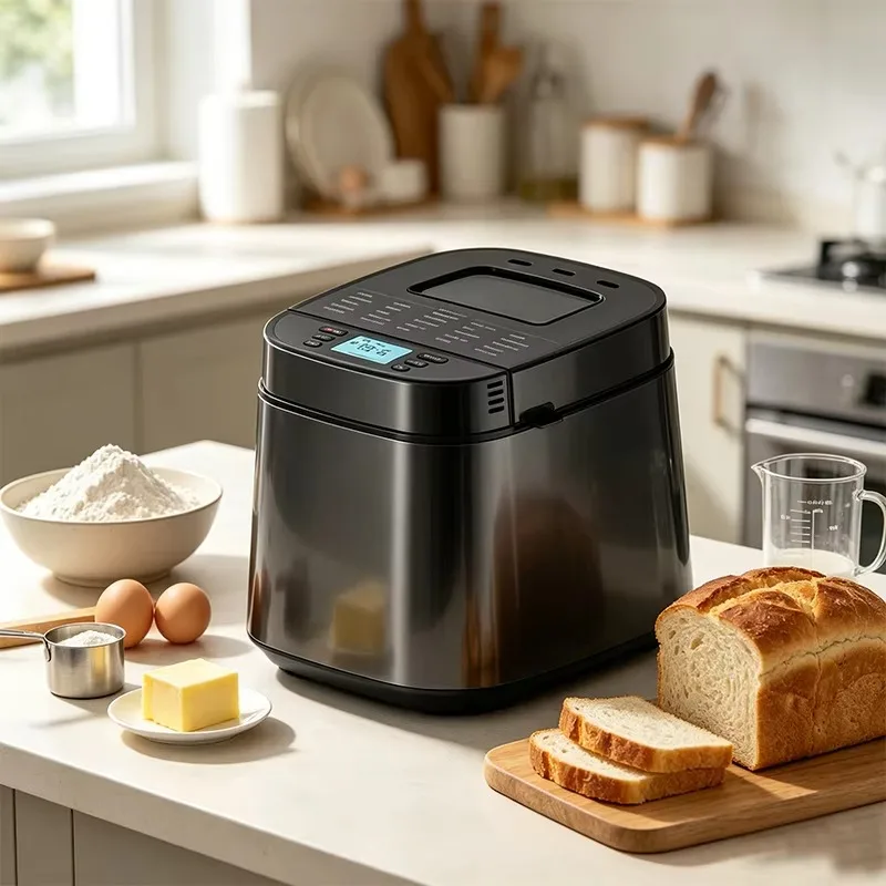 Smart Cooking Programs Stainless Steel Bread Making Home LED Display Electric Bread Maker Machine
