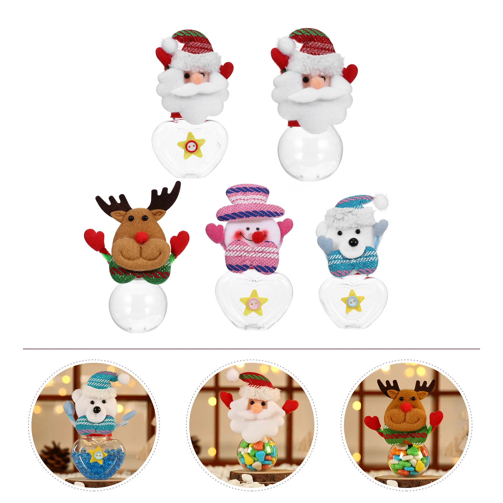 

5 Pcs Cookie Jar Holiday Candy Halloween Decorations Party Supplies Box Tree Ornaments Plastic