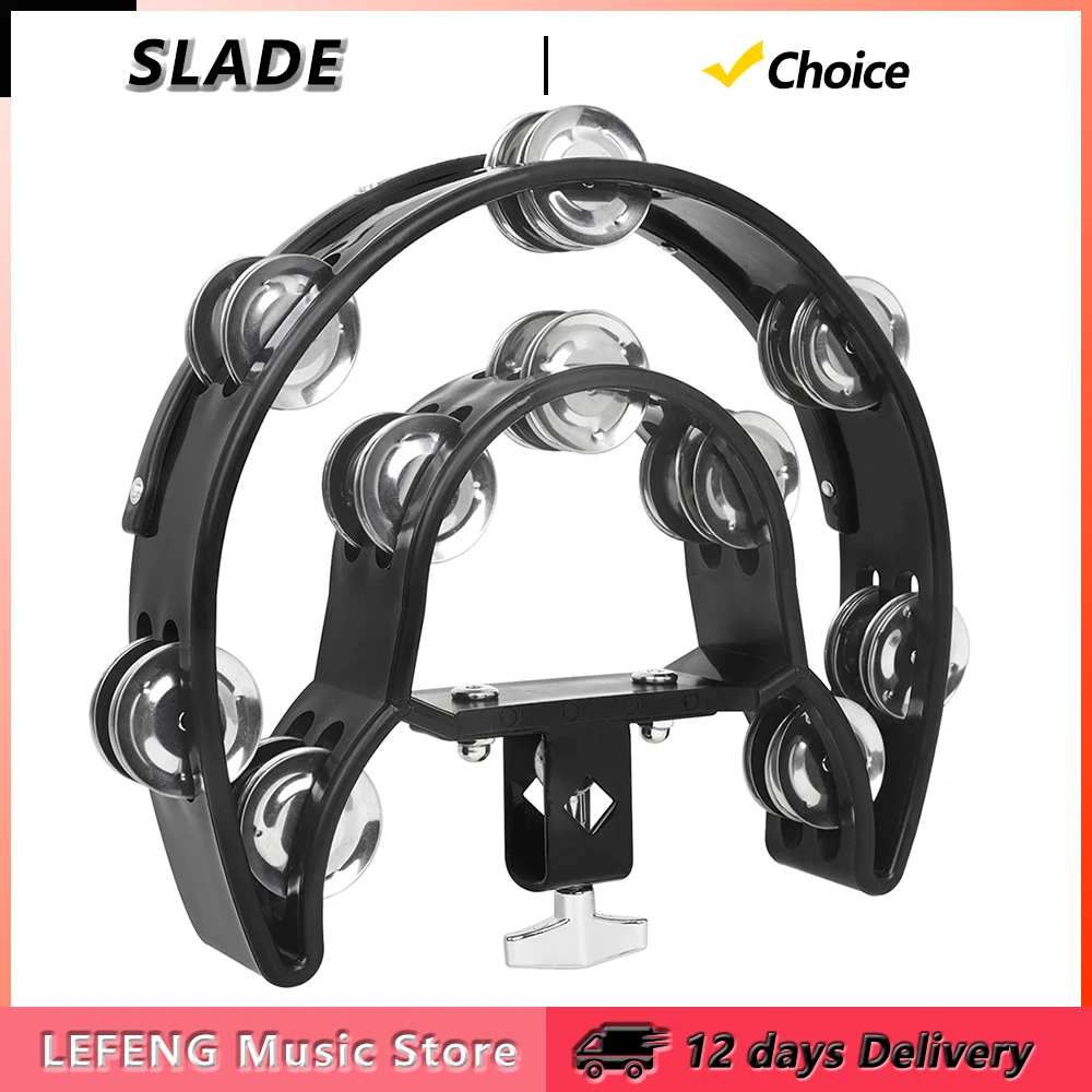 SLADE Tamburin Jazz Trommel Doppelschicht Handglocken Metall Glocke Ringe ABS Orff Percussion Musikinstrument Jazz Trommel Hand Glocke