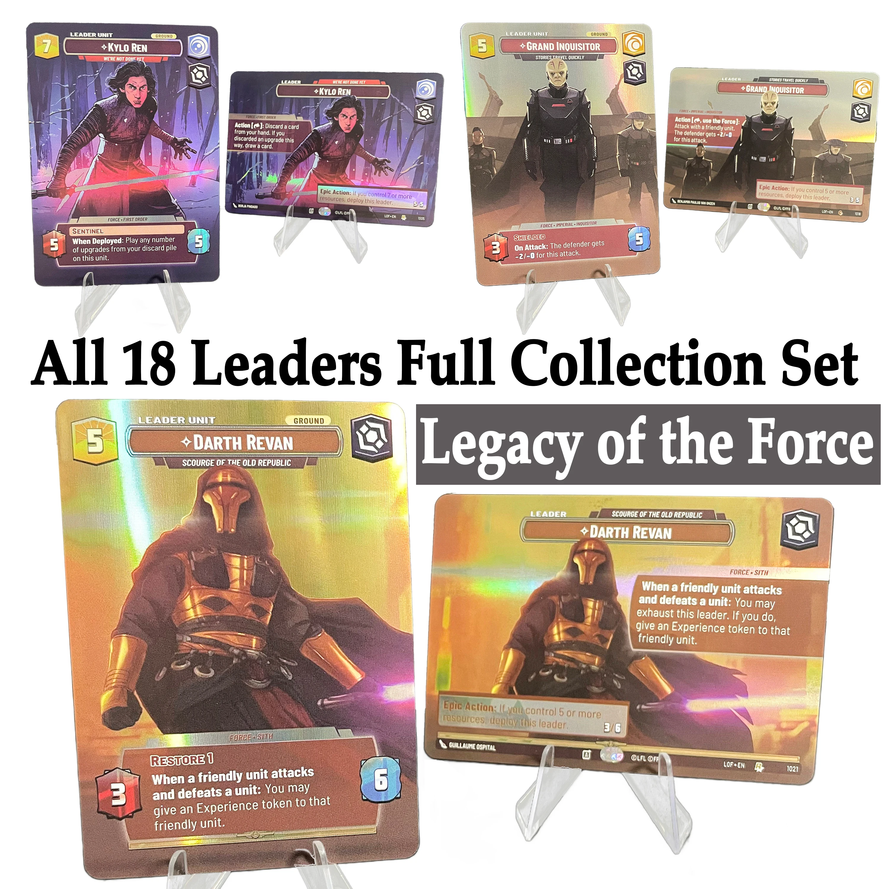 SWUDB LOF Legacy of the Force 18 Leaders Master Set Double-Sided Holographic Foil Top-Tier Core Collectibles Proxy Cards