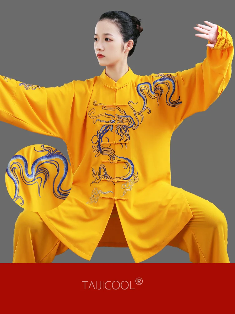 

Dragon Embroidered Tai Chi Uniform for Women, Men's Kung Fu Performance Outfit and Tai Chi Practice Clothing