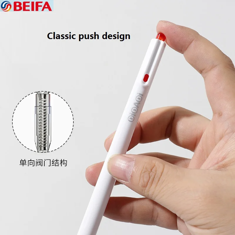 Beifa Kawaii Gel Pen Student Writing Supplies 0.5MM Black Ink Caneta канцелярия stylo Press Ball Pens for School Office Applianc